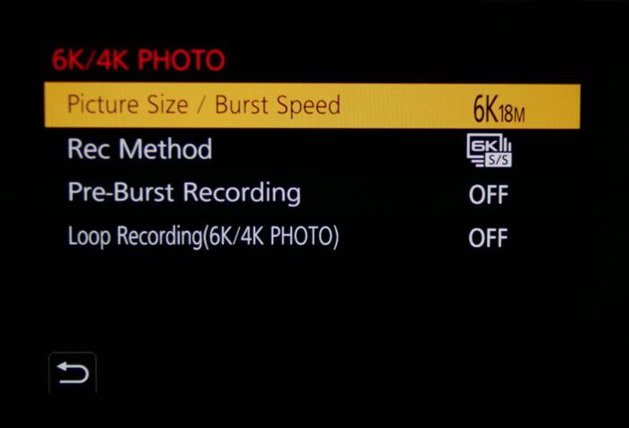 Panasonic 6K photo mode