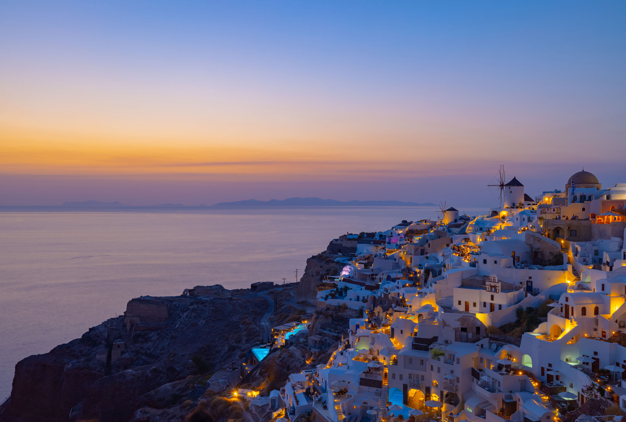 Santorini sunset in Greece